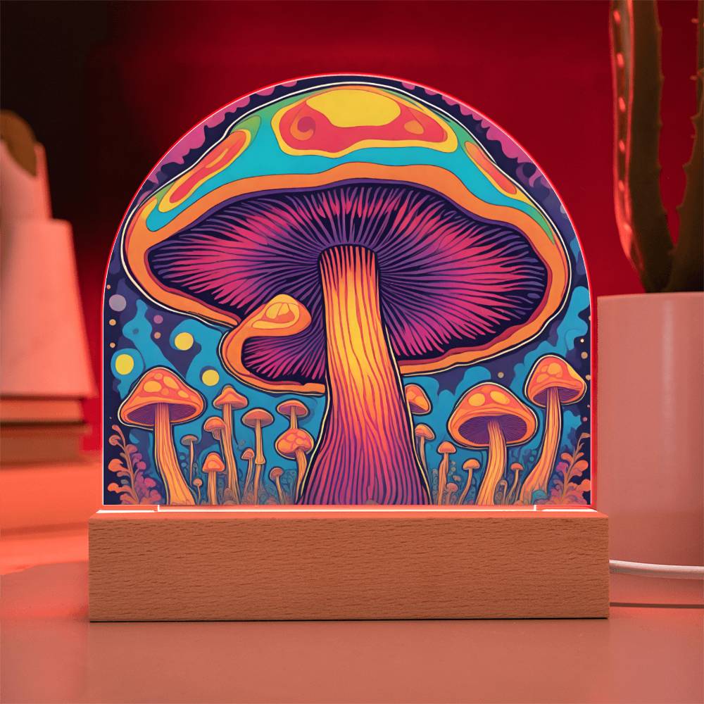 Magic Mushroom Acrylic Dome Display with LED for Lamp or Night Light