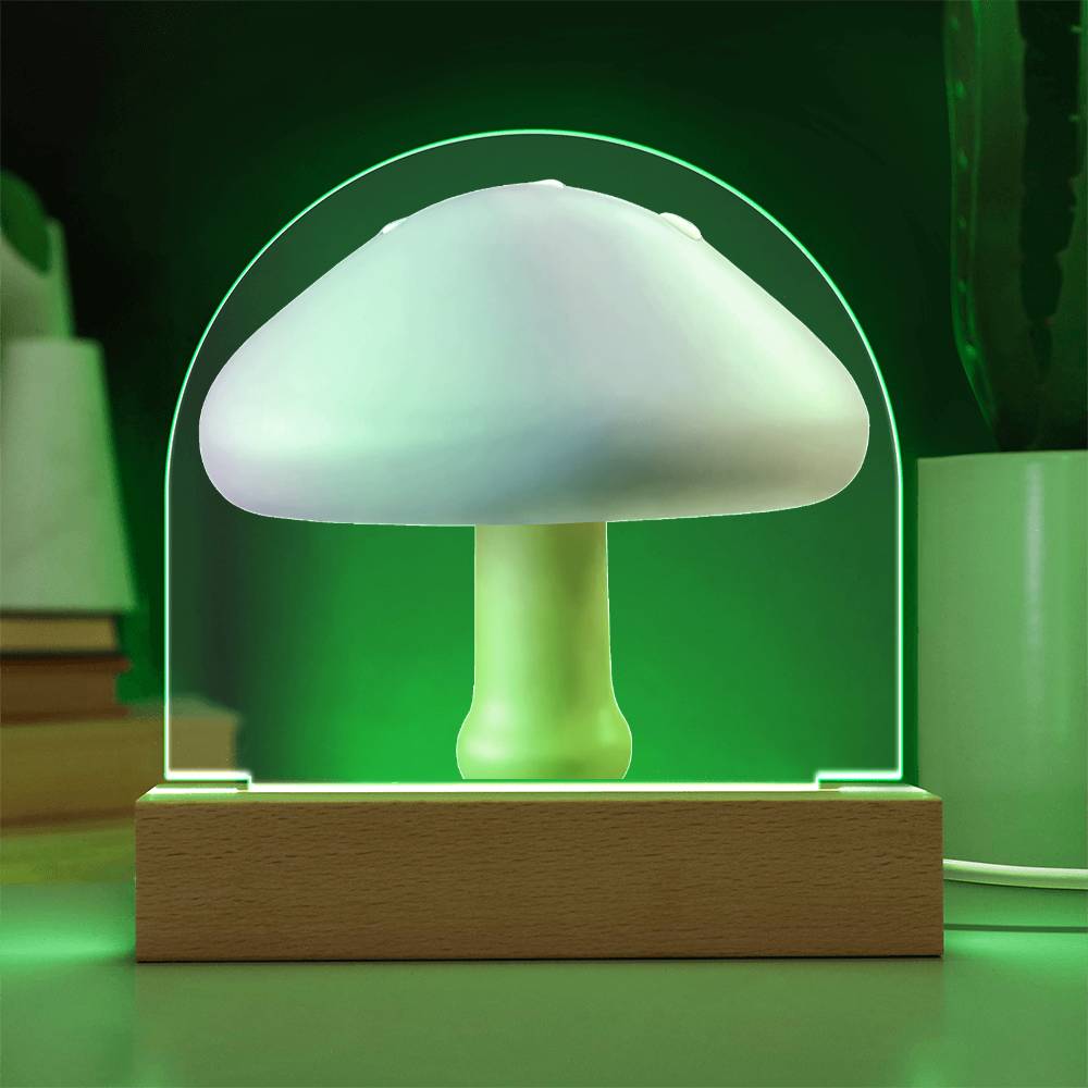 Mushroom Acrylic Dome Display with LED for Lamp or Night Light