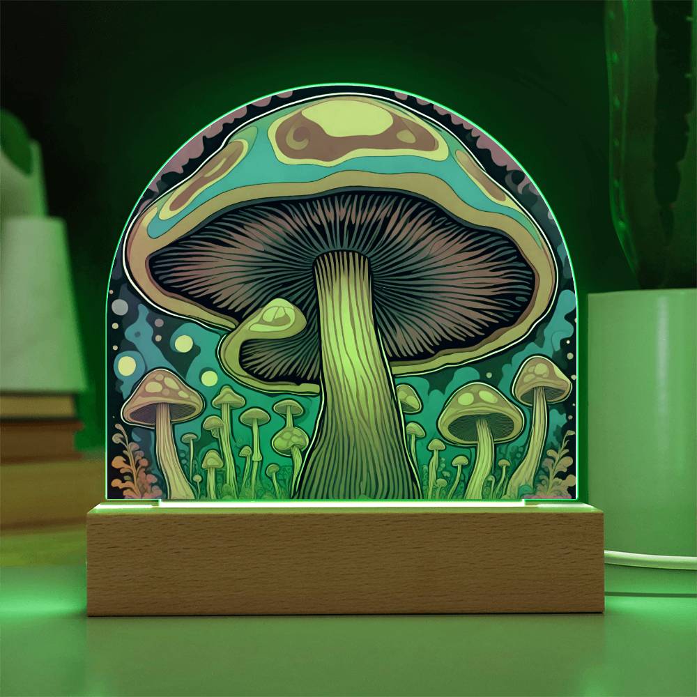 Magic Mushroom Acrylic Dome Display with LED for Lamp or Night Light