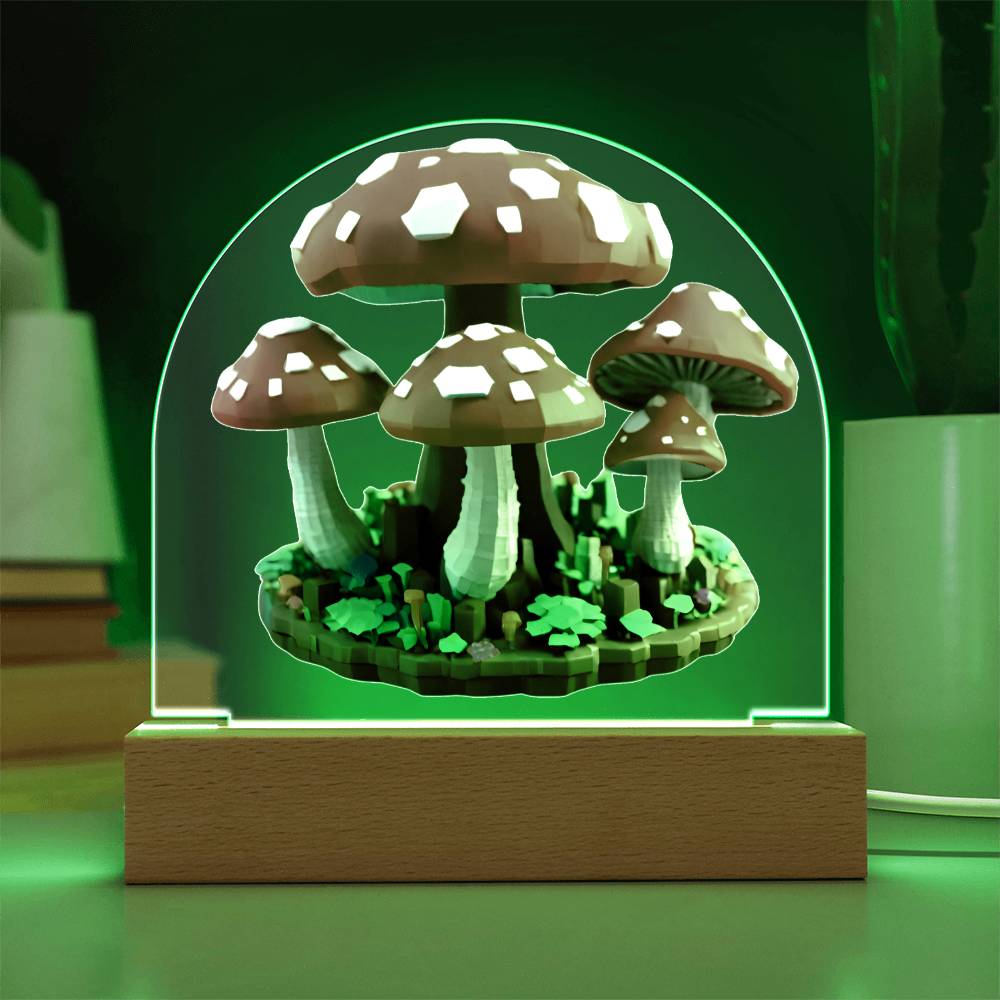 Magic Mushroom Acrylic Dome Display with LED for Lamp or Night Light