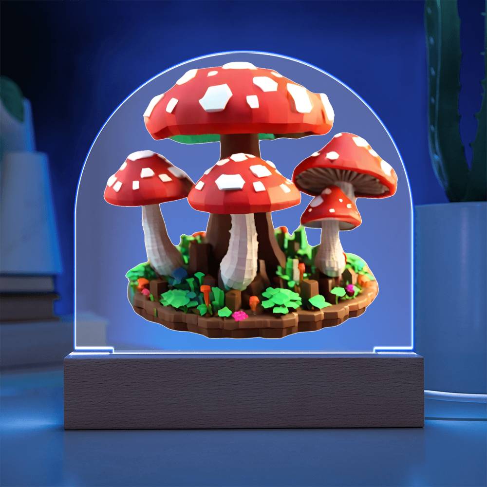 Magic Mushroom Acrylic Dome Display with LED for Lamp or Night Light