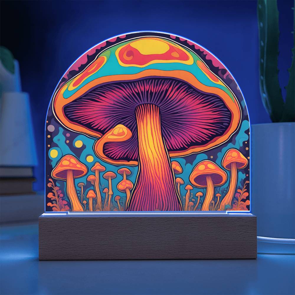 Magic Mushroom Acrylic Dome Display with LED for Lamp or Night Light