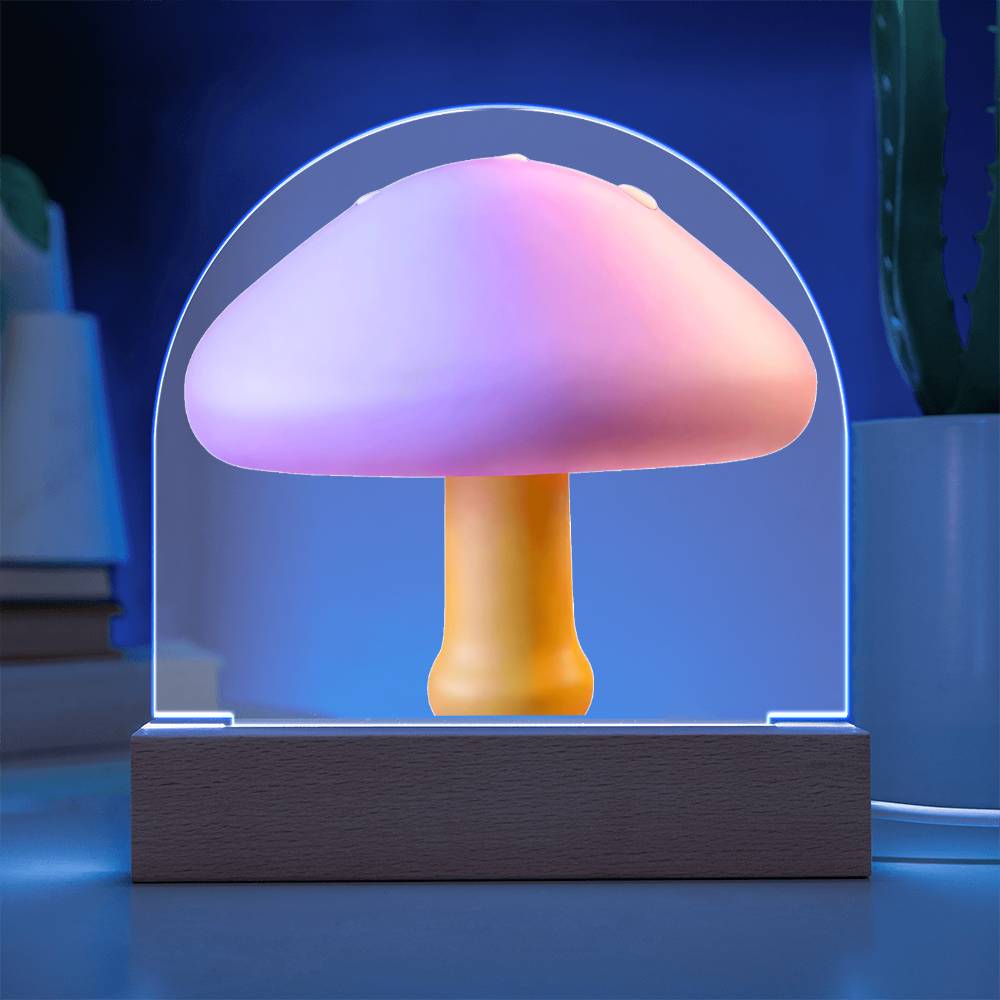 Mushroom Acrylic Dome Display with LED for Lamp or Night Light