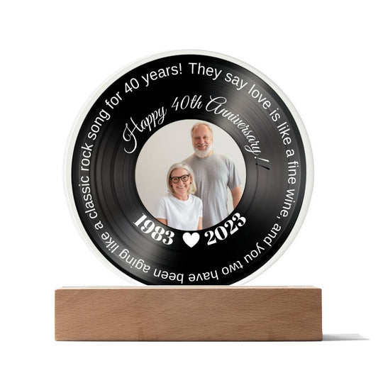 Custom Acrylic 40th Anniversary Photo Album Cover Record Gift