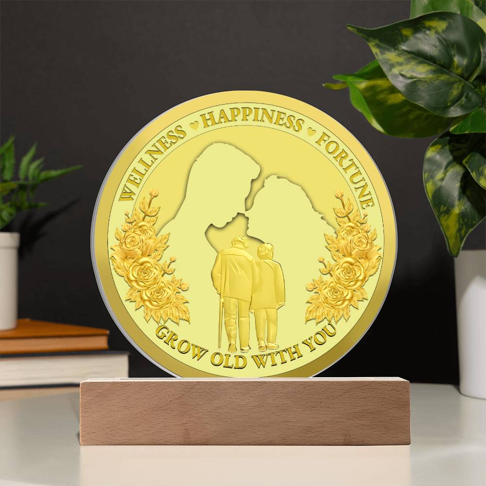 Soulmate Gift - Grow Old Together - LED Acrylic Plaque Table Top Display