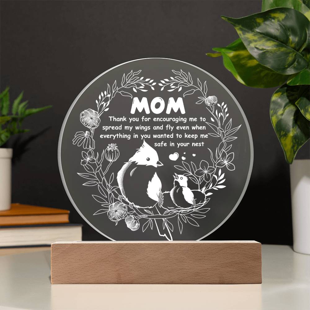 Gift For Mom - Keep Me Safe - Circle Acrylic Plaque