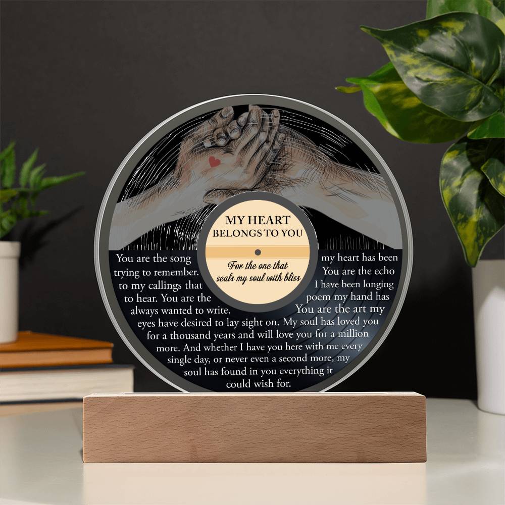 Soulmate -Belongs To You- LED Acrylic Plaque Table Top Display