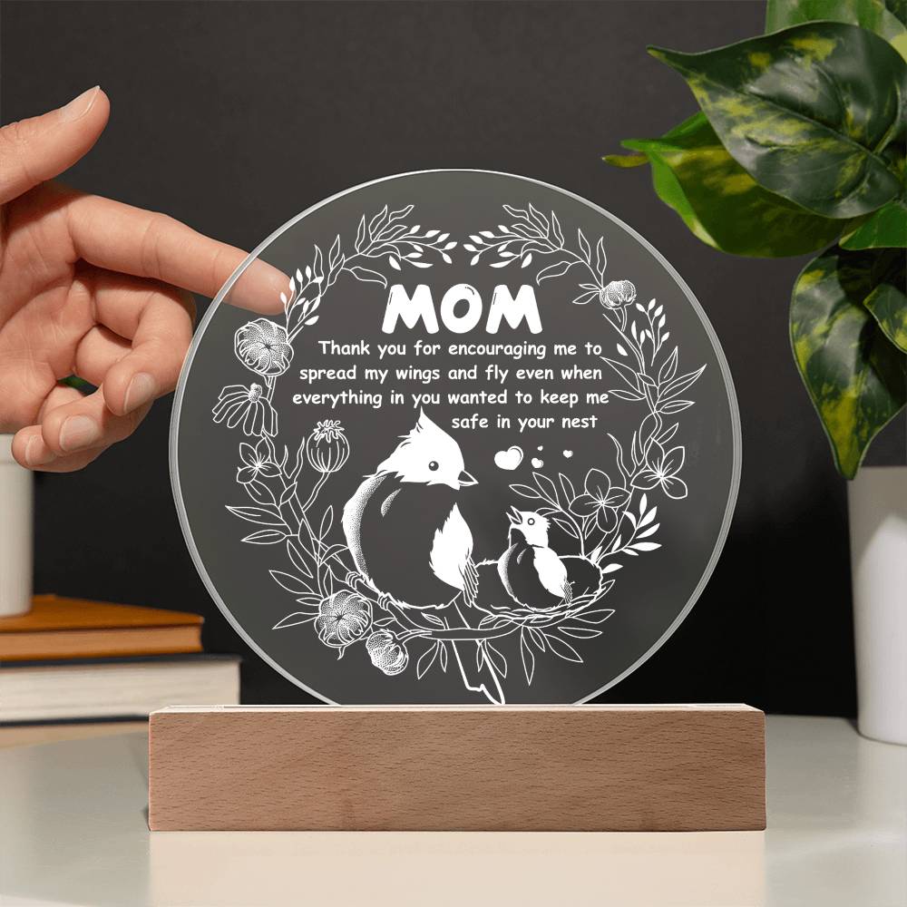 Gift For Mom - Keep Me Safe - Circle Acrylic Plaque