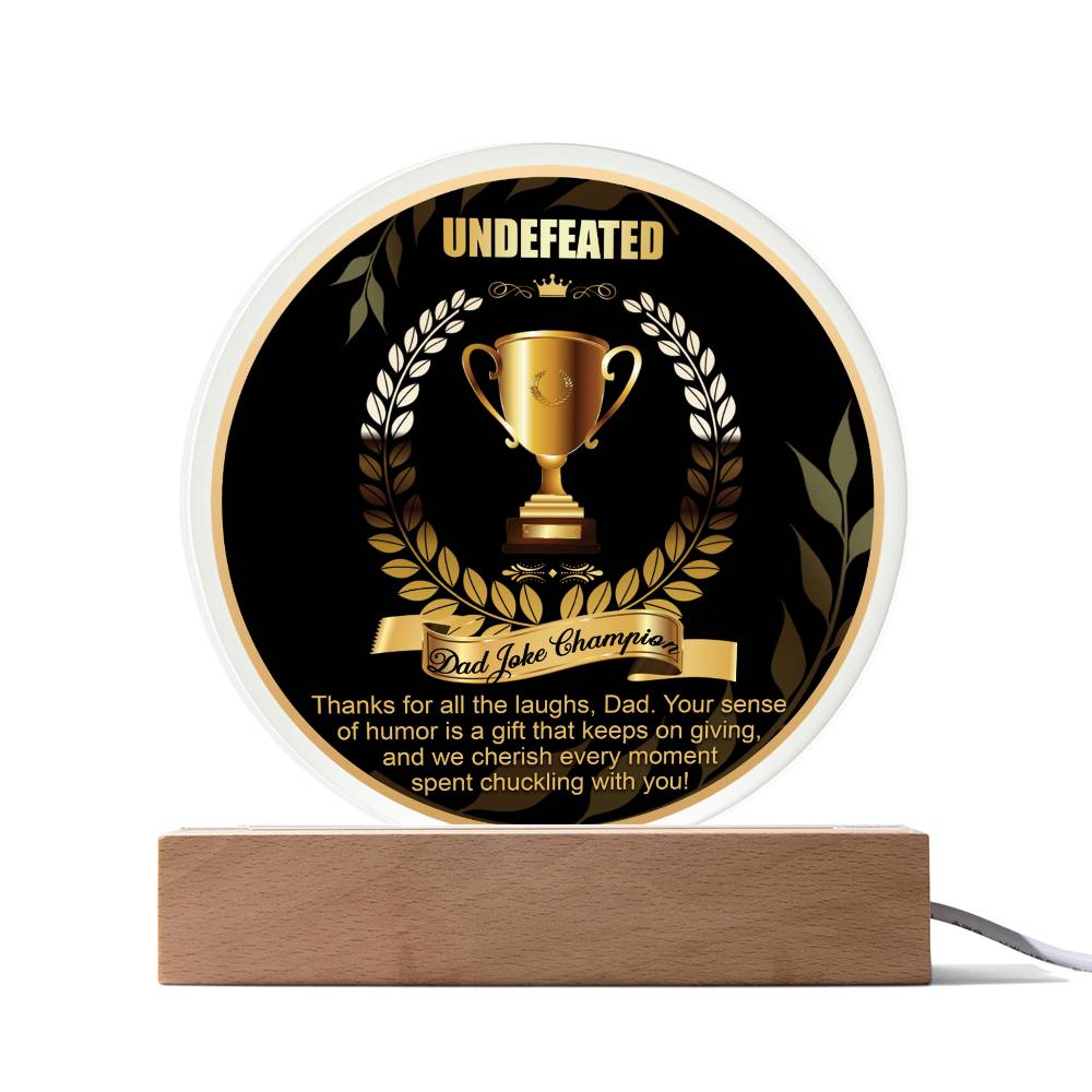 Dad Gift-Dad Joke Champion-Round Acrylic Plaque