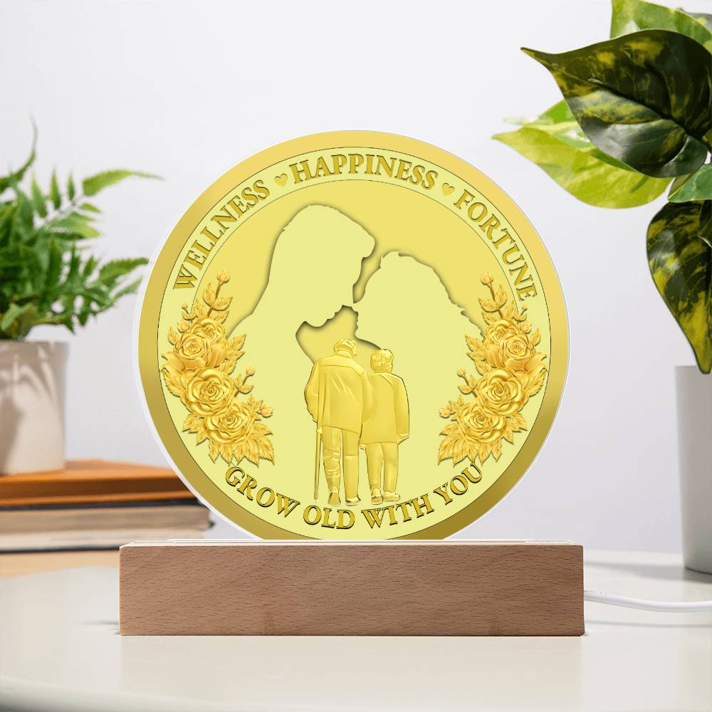 Soulmate Gift - Grow Old Together - LED Acrylic Plaque Table Top Display