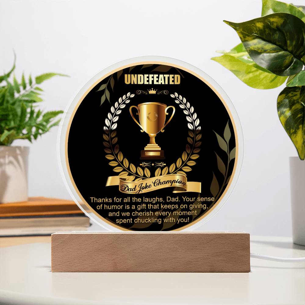 Dad Gift-Dad Joke Champion-Round Acrylic Plaque