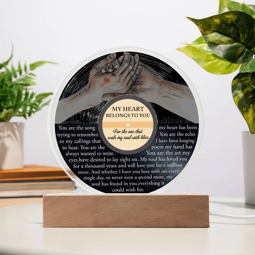 Soulmate -Belongs To You- LED Acrylic Plaque Table Top Display