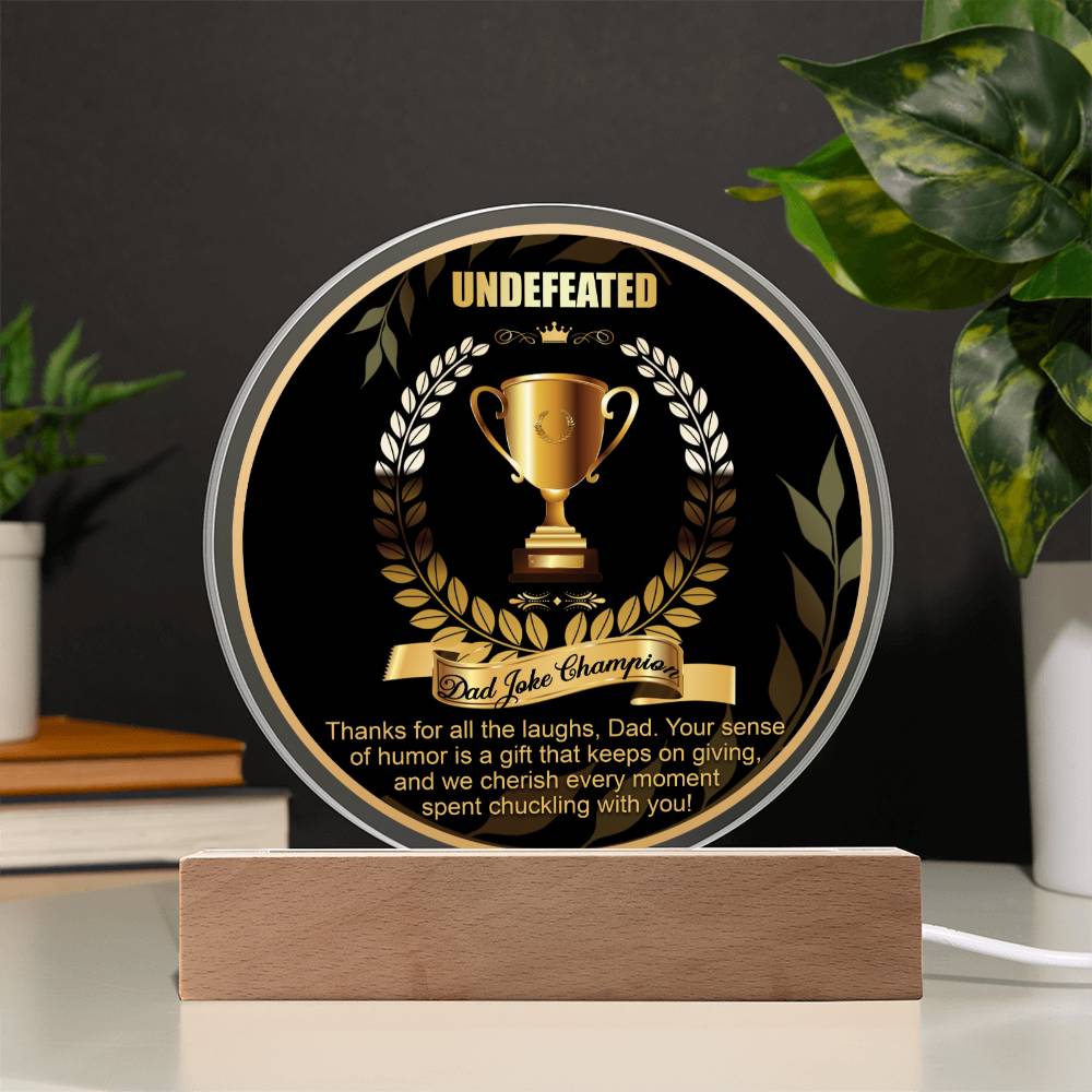 Dad Gift-Dad Joke Champion-Round Acrylic Plaque