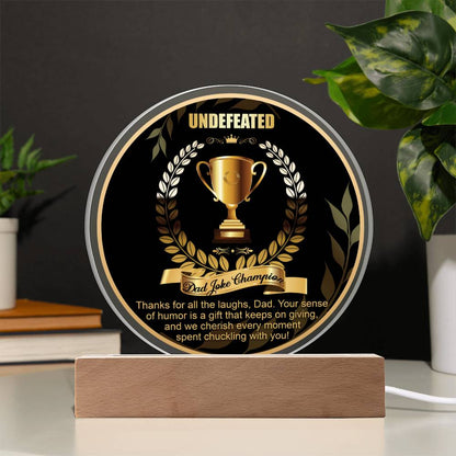 Dad Gift-Dad Joke Champion-Round Acrylic Plaque