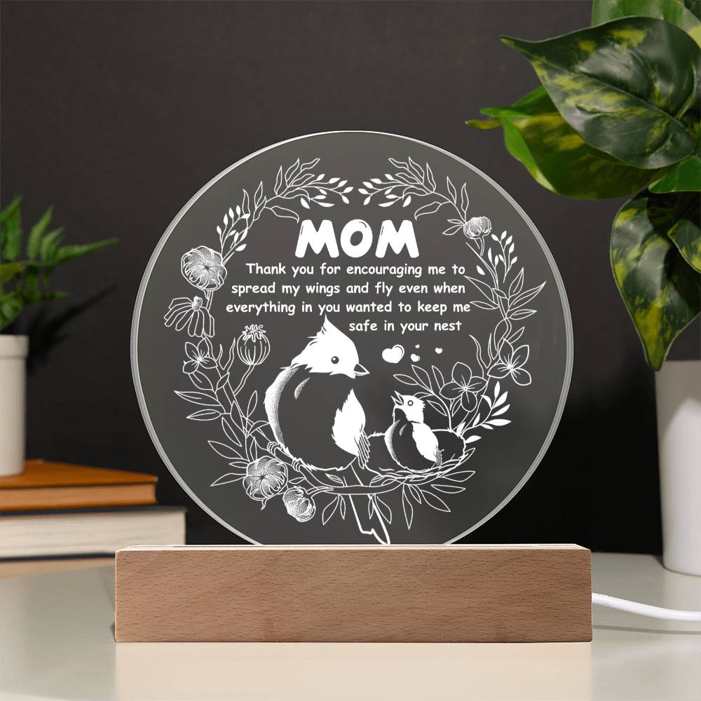 Gift For Mom - Keep Me Safe - Circle Acrylic Plaque