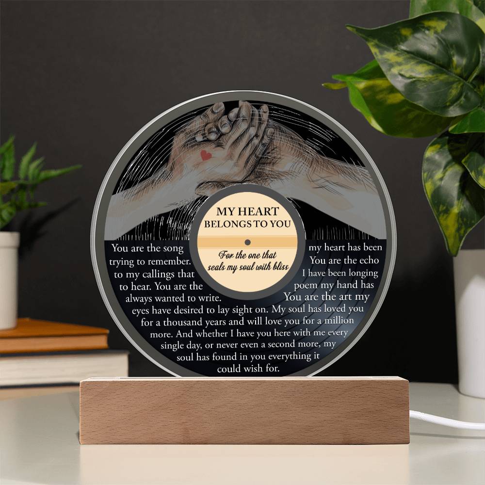 Soulmate -Belongs To You- LED Acrylic Plaque Table Top Display