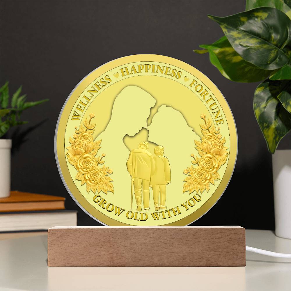 Soulmate Gift - Grow Old Together - LED Acrylic Plaque Table Top Display