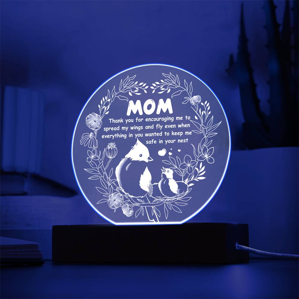 Gift For Mom - Keep Me Safe - Circle Acrylic Plaque