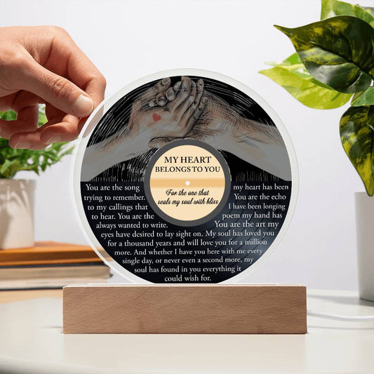 Soulmate -Belongs To You- LED Acrylic Plaque Table Top Display