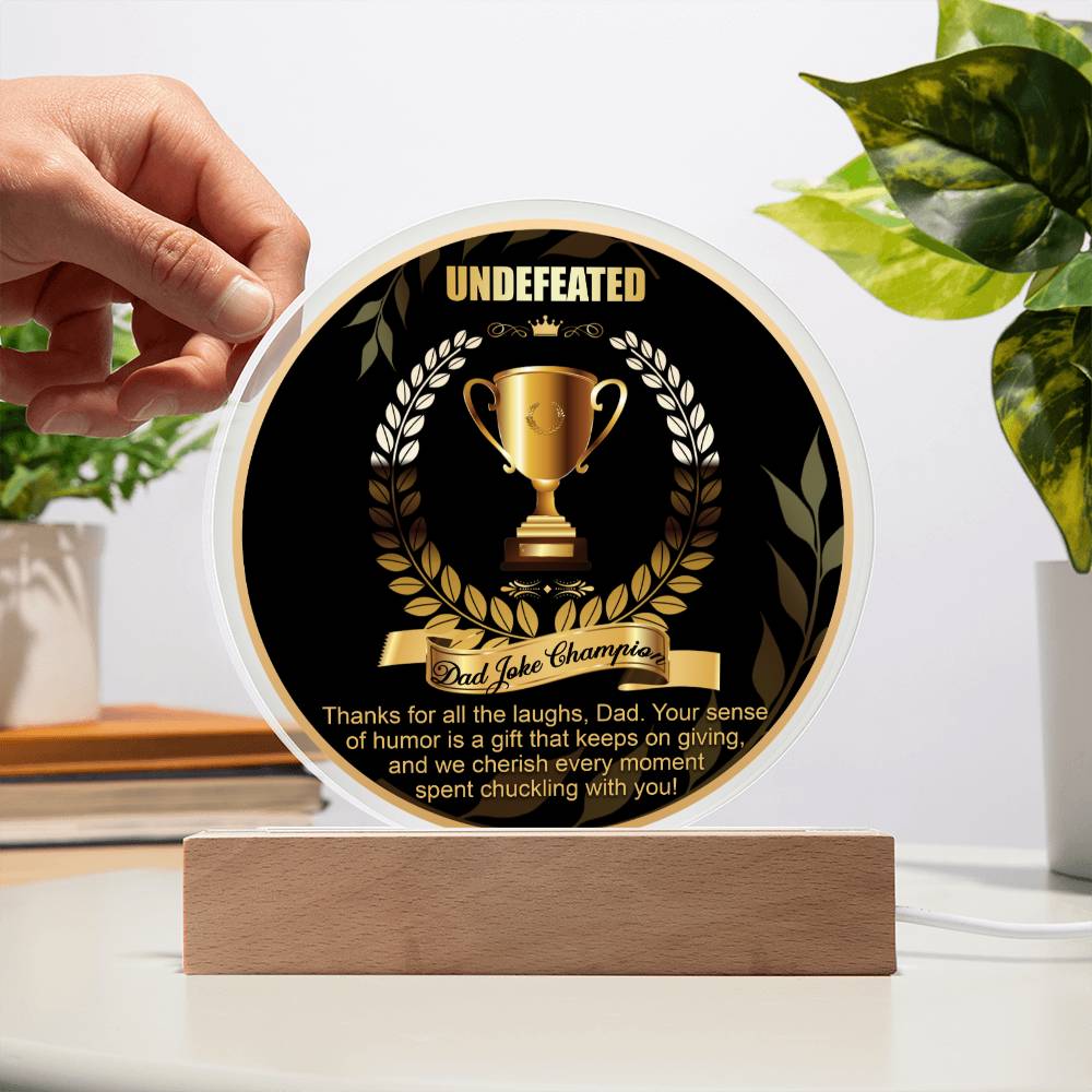 Dad Gift-Dad Joke Champion-Round Acrylic Plaque