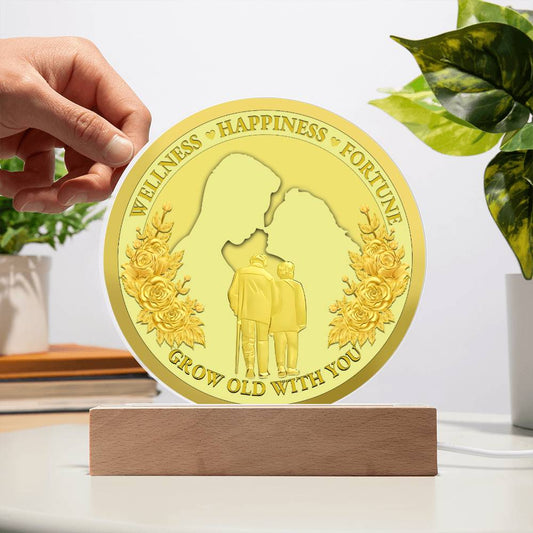 Soulmate Gift - Grow Old Together - LED Acrylic Plaque Table Top Display