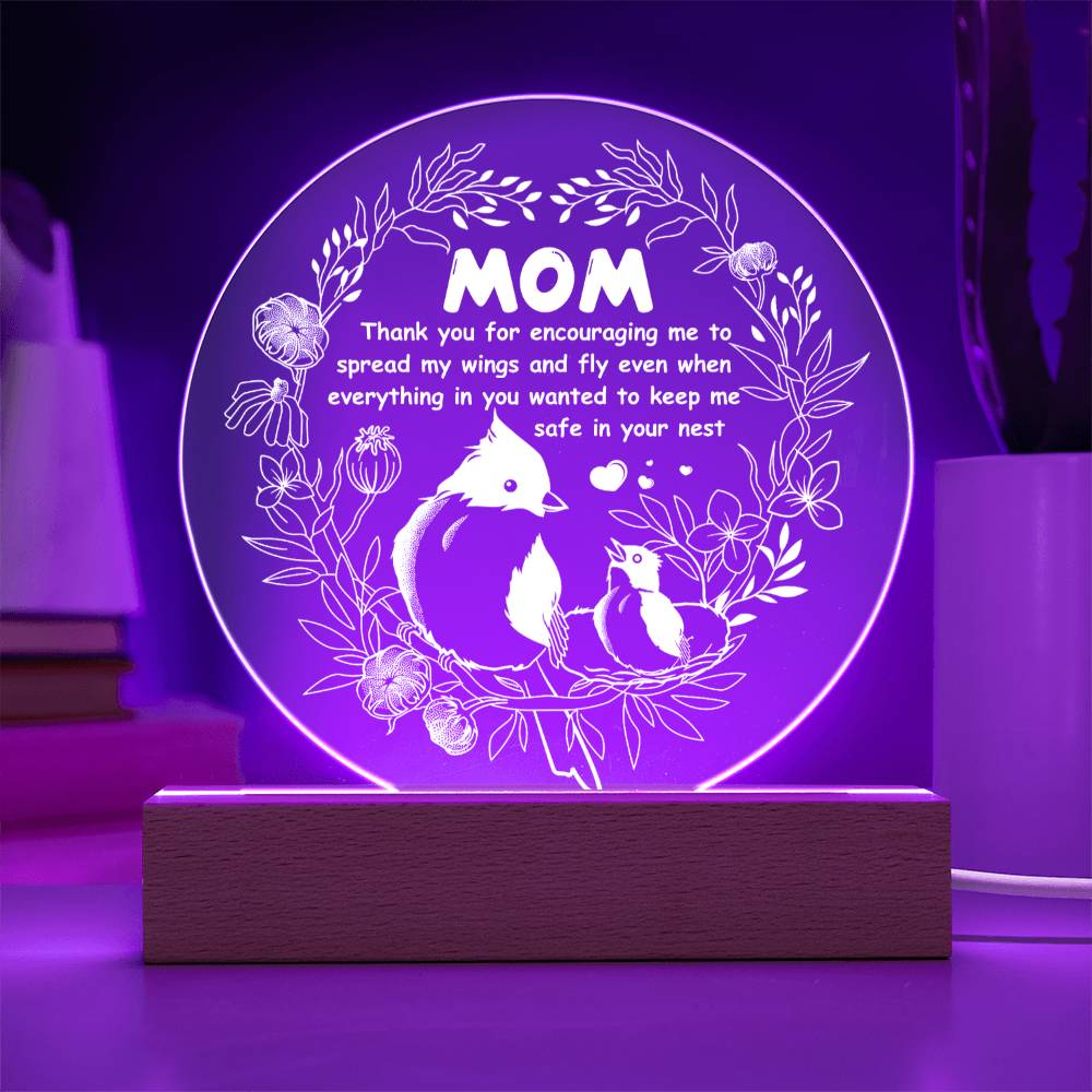 Gift For Mom - Keep Me Safe - Circle Acrylic Plaque