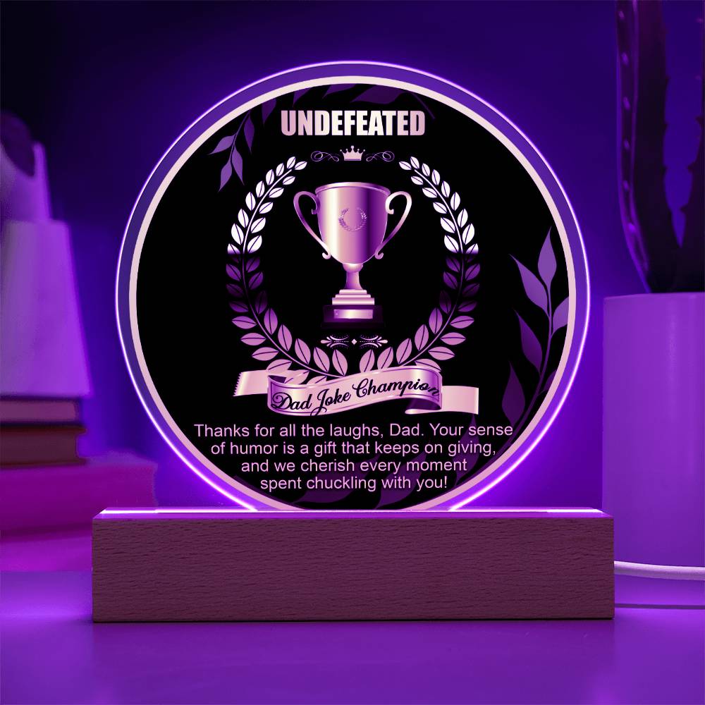 Dad Gift-Dad Joke Champion-Round Acrylic Plaque