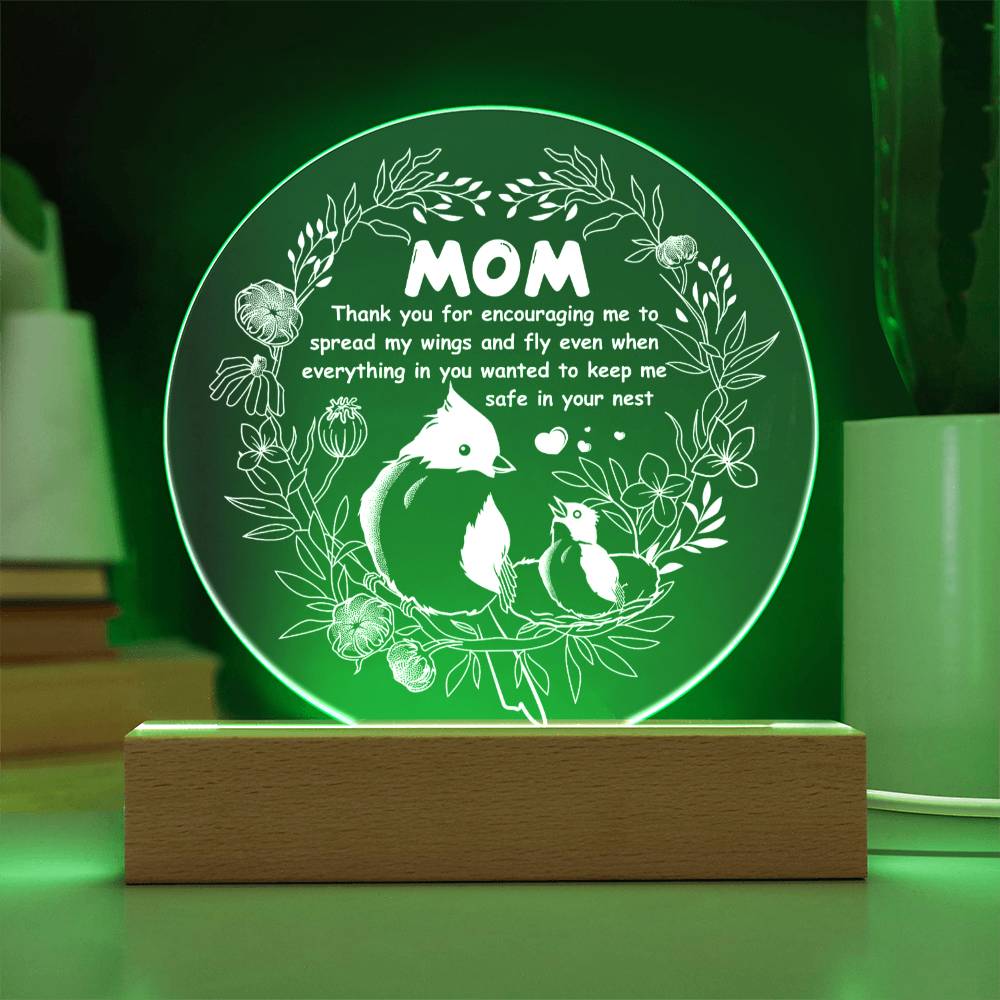 Gift For Mom - Keep Me Safe - Circle Acrylic Plaque