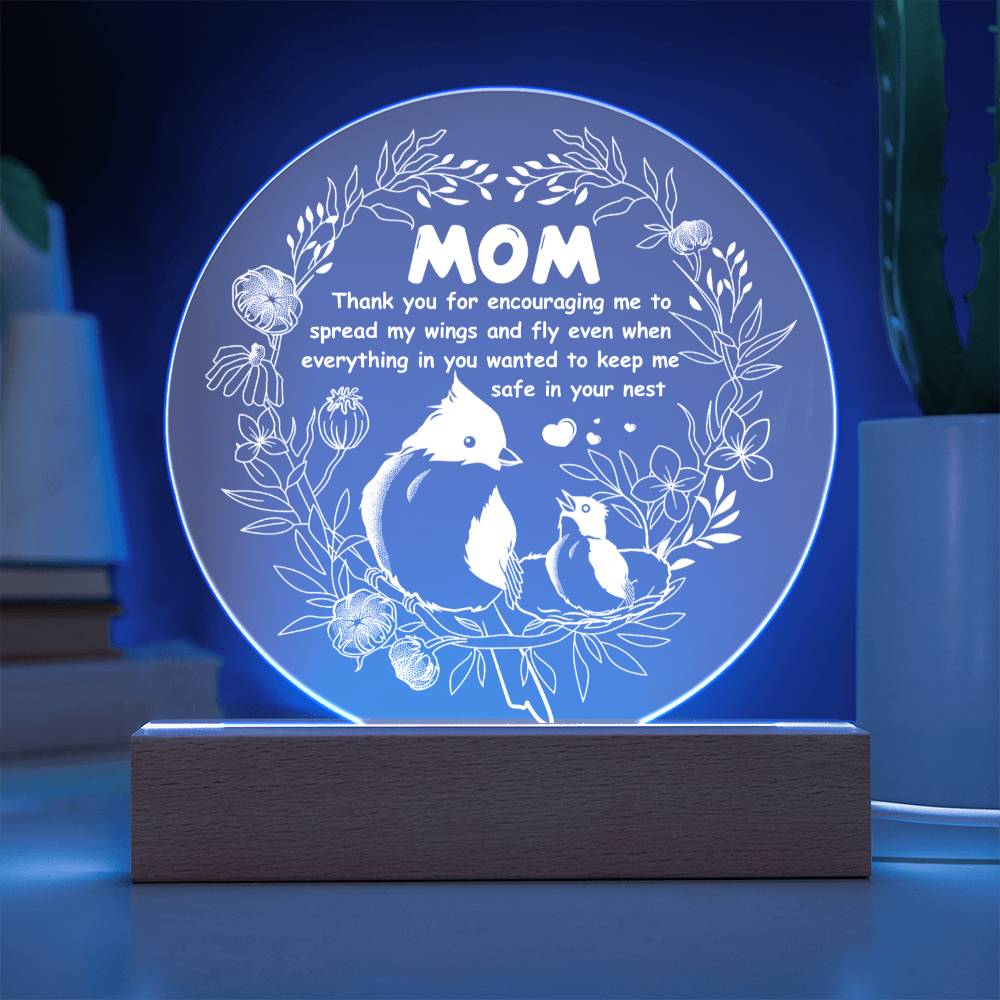 Gift For Mom - Keep Me Safe - Circle Acrylic Plaque