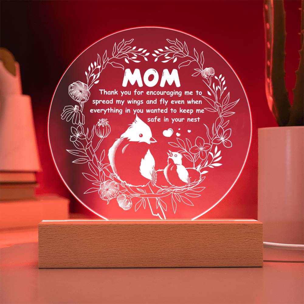 Gift For Mom - Keep Me Safe - Circle Acrylic Plaque