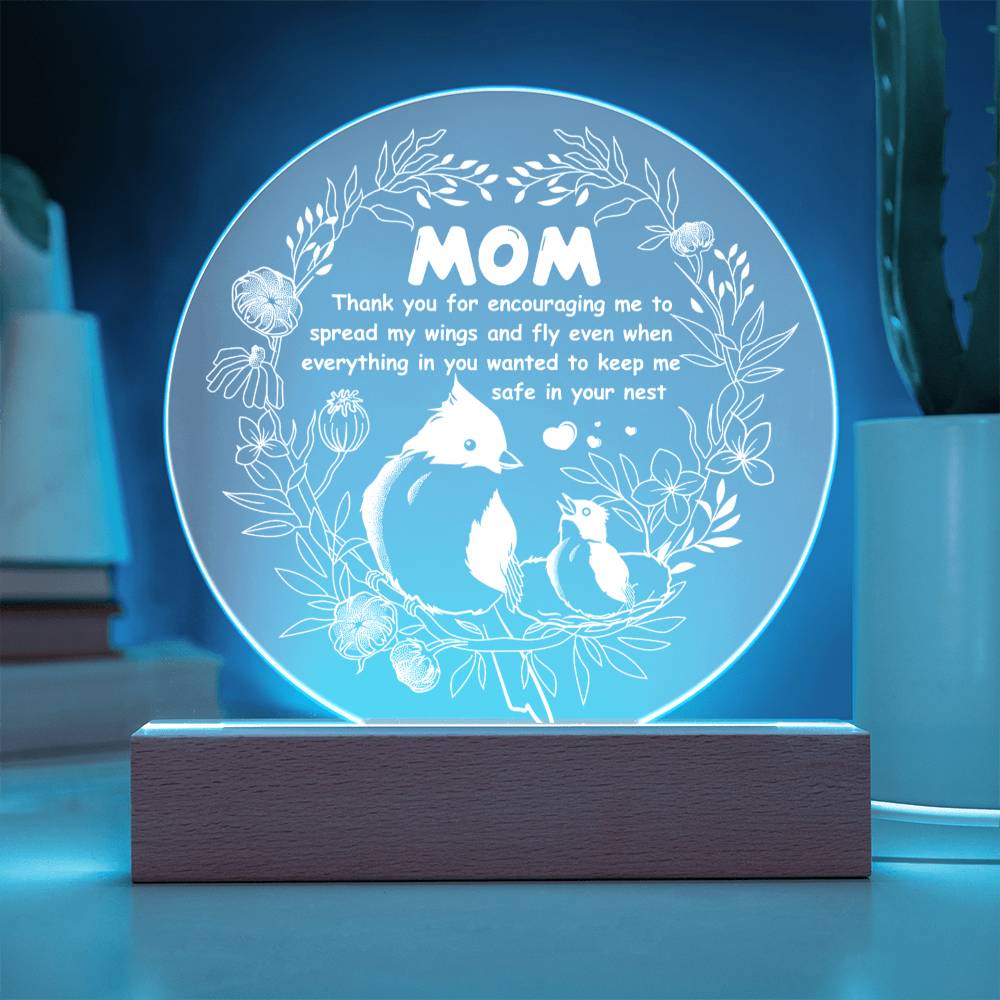 Gift For Mom - Keep Me Safe - Circle Acrylic Plaque