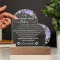Boyfriends Mom Gift - Piece Of Your Heart - Acrylic Circle Plaque Table Top Display with LED