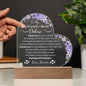 Boyfriends Mom Gift - I Cherish You - Acrylic Circle Plaque Table Top Display with LED