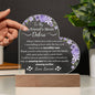 Boyfriends Mom Gift - Amazing Mother - Acrylic Circle Plaque Table Top Display with LED
