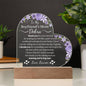 Boyfriends Mom Gift - I Cherish You - Acrylic Circle Plaque Table Top Display with LED