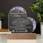 Boyfriends Mom Gift - Where Do I Begin - Acrylic Circle Plaque Table Top Display with LED