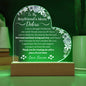 Boyfriends Mom Gift - Piece Of Your Heart - Acrylic Circle Plaque Table Top Display with LED