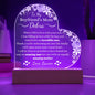 Boyfriends Mom Gift - Amazing Mother - Acrylic Circle Plaque Table Top Display with LED