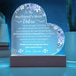 Boyfriends Mom Gift - Piece Of Your Heart - Acrylic Circle Plaque Table Top Display with LED