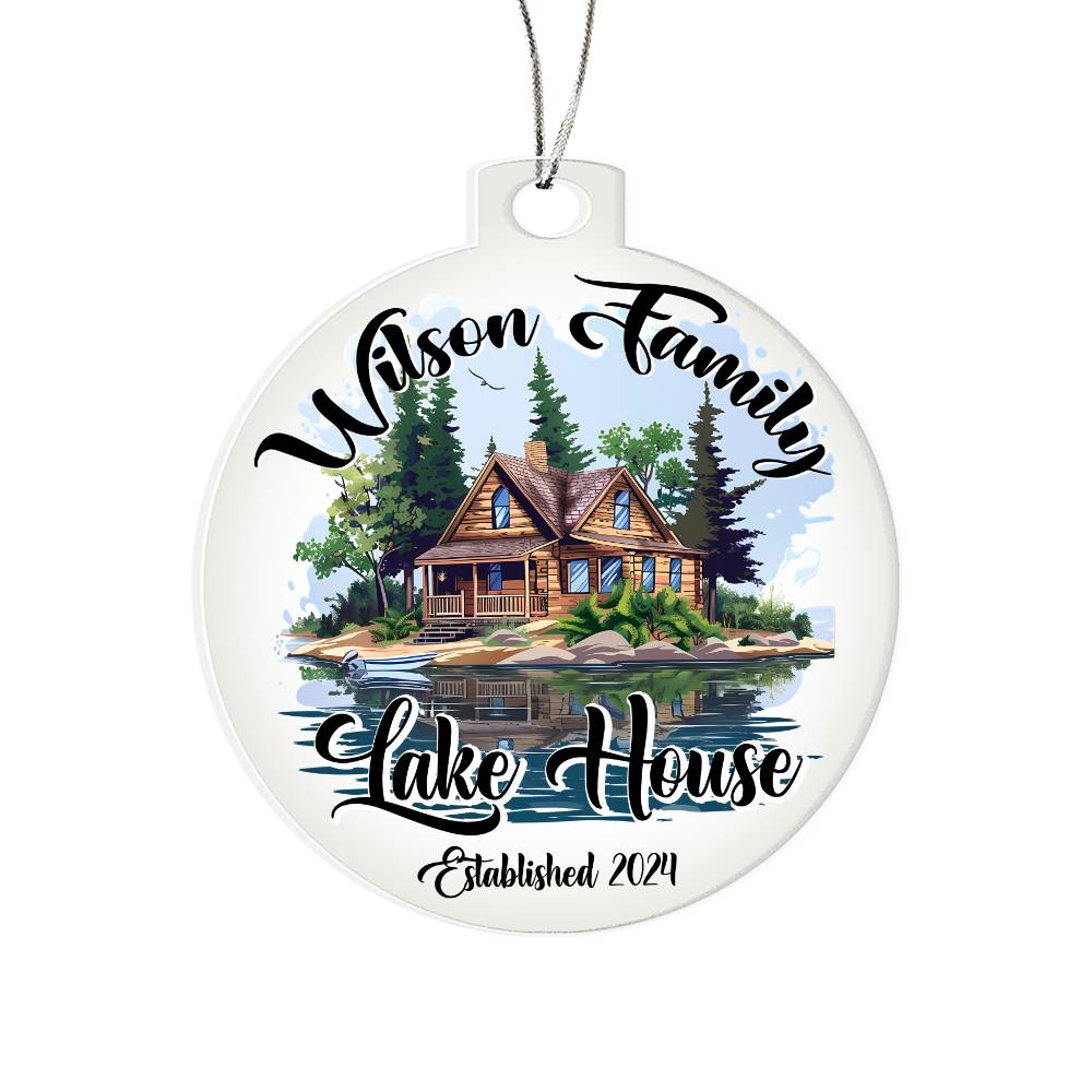 Personalized Lake House Christmas Ornament, Custom Name Lake House Christmas Decor, Cottage Christmas Ornament, Christmas Stocking Stuffers