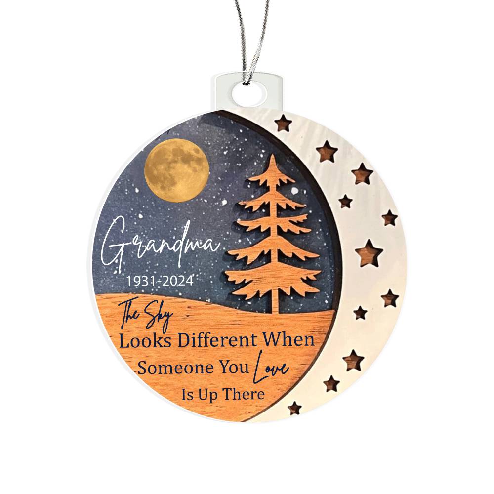 Personalized Memorial Acrylic Christmas Ornament, Custom Remembrance Ornament, Christmas In Heaven, In Memory Ornament, Bereavement Acrylic Ornament