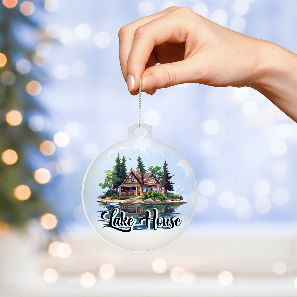 Lake House Circle Ornament