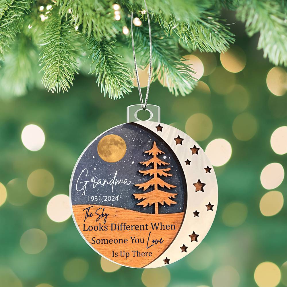 Personalized Memorial Acrylic Christmas Ornament, Custom Remembrance Ornament, Christmas In Heaven, In Memory Ornament, Bereavement Acrylic Ornament