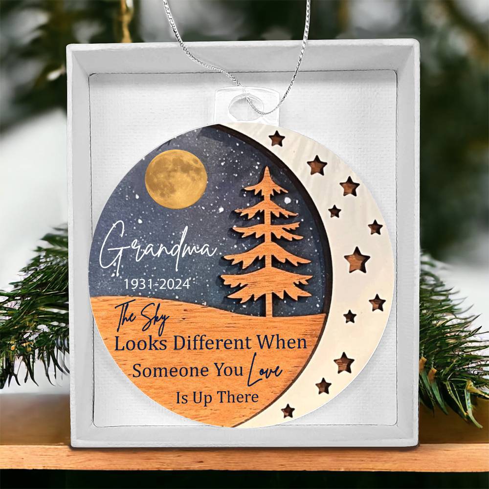 Personalized Memorial Acrylic Christmas Ornament, Custom Remembrance Ornament, Christmas In Heaven, In Memory Ornament, Bereavement Acrylic Ornament