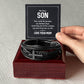 To My Son From Mom - Inspirational Cross Leather Bracelet - You Bring Me Endless Joy