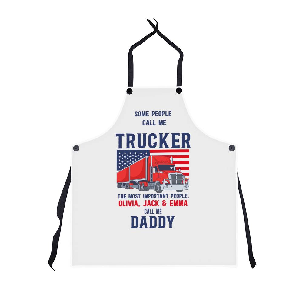 Trucker - Mens BBQ Apron - Personalized - Some people call me