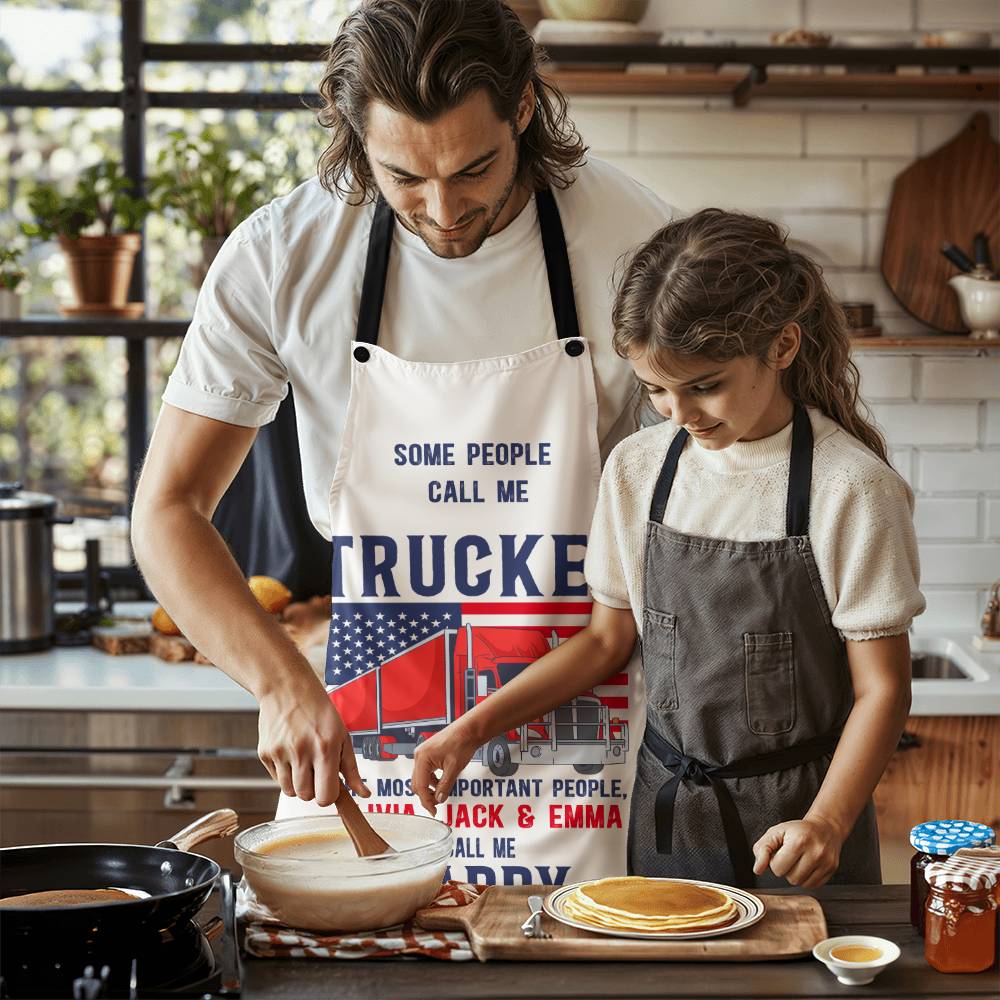 Trucker - Mens BBQ Apron - Personalized - Some people call me