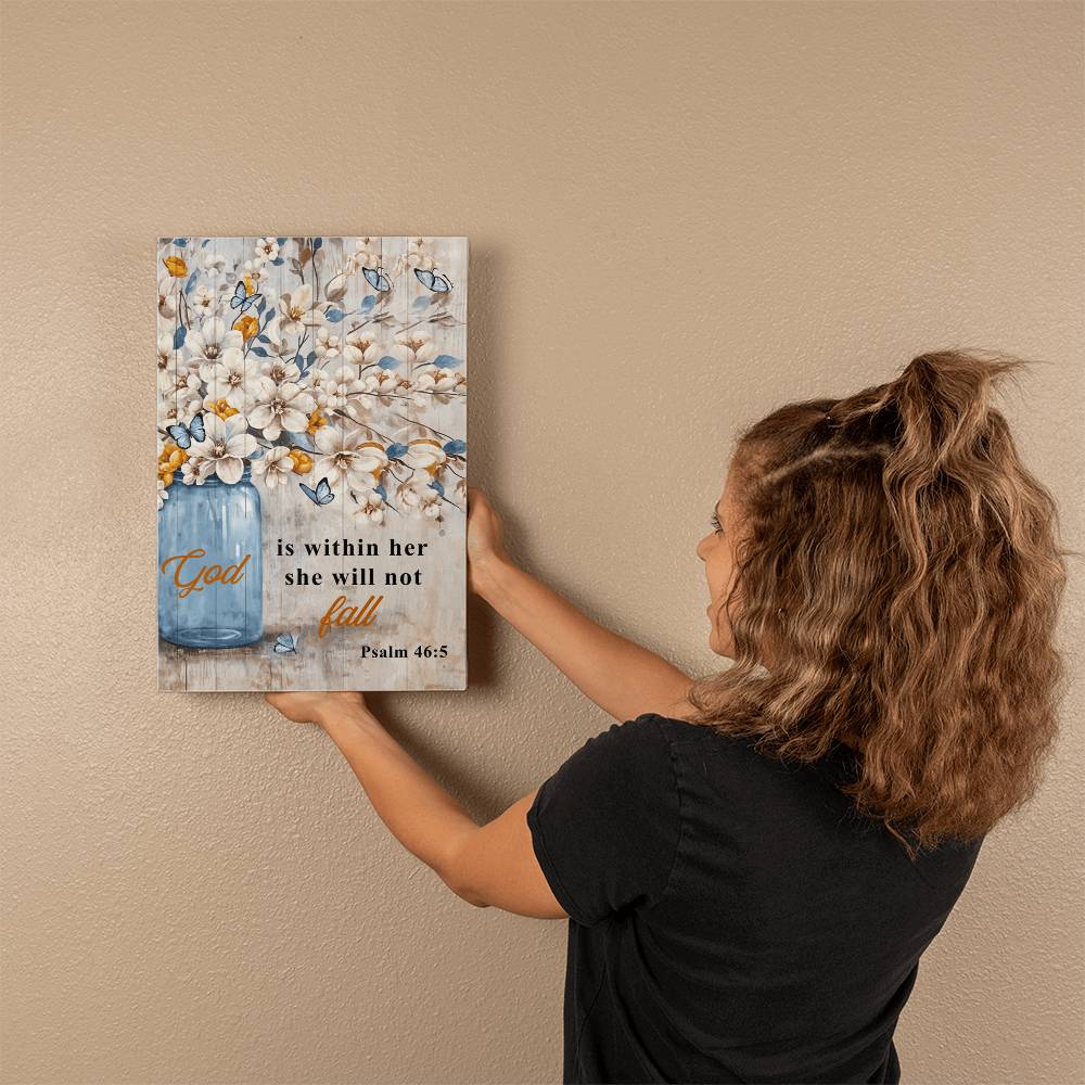 God Is Within Her Hanging Wrapped Canvas