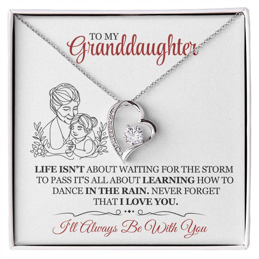 To My Granddaughter Jewelry Gift For Christmas - I'll Always Be With You - Forever Love Necklace