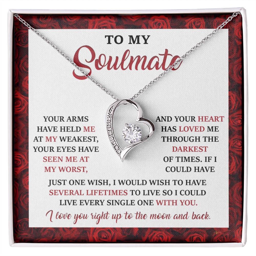 Soulmate Gift, One Wish, Forever Love Heart Necklace